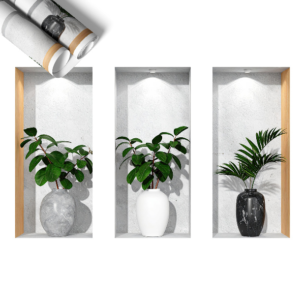 Naklejka ścienna 3D 60x37 Roślinne wnęki