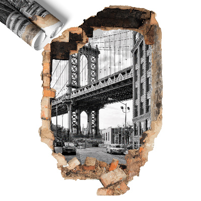 Naklejka 3D dziura 53x80 Miejski pejzaż