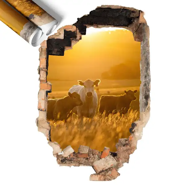 Naklejka 3D dziura 53x80 Wiejski pejzaż