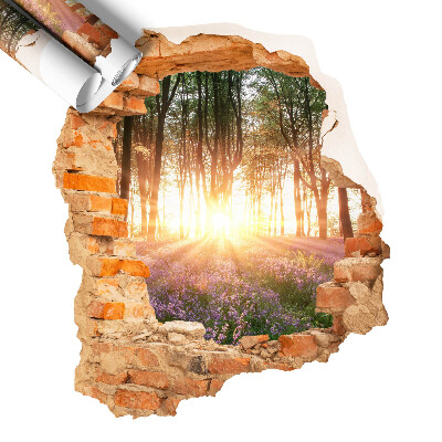 Naklejka 3D dziura 68x80 Leśne przebicie