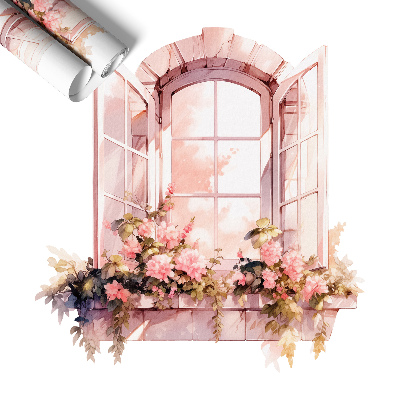 Naklejka okno 3D 76x80 Rustykalne okno