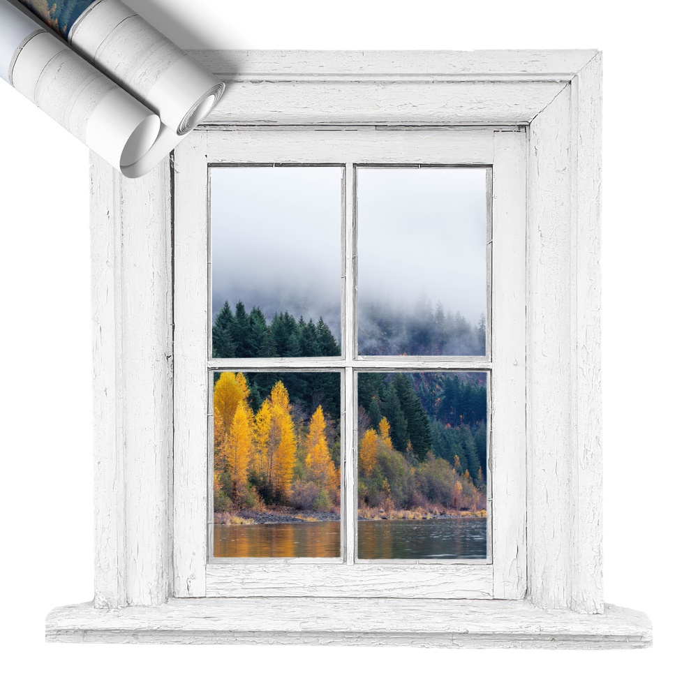 Naklejka okno 3D 82x80 Okno krajobraz