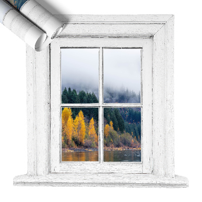 Naklejka okno 3D 82x80 Okno krajobraz