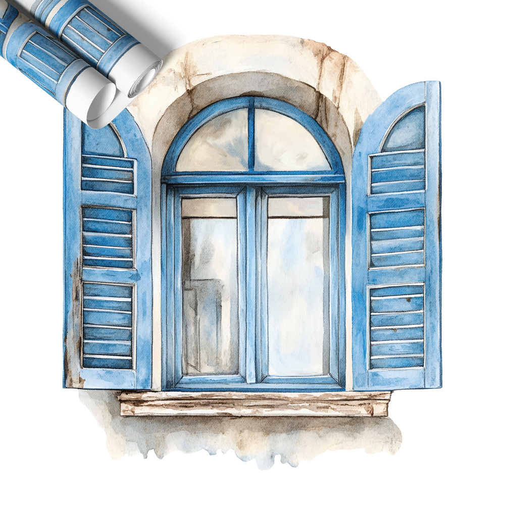 Naklejka okno 3D 70x80 Drewniane okiennice