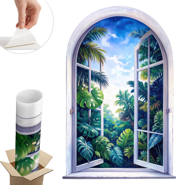 Naklejka okno 3D 53x80 Tropikalny widok