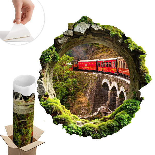 Naklejka 3D dziura 74x80 Zielony widok