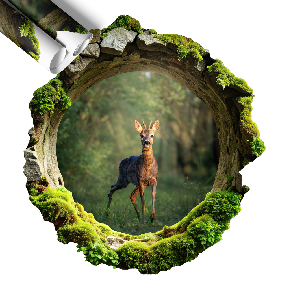 Naklejka okno 3D 74x80 Leśna sielanka