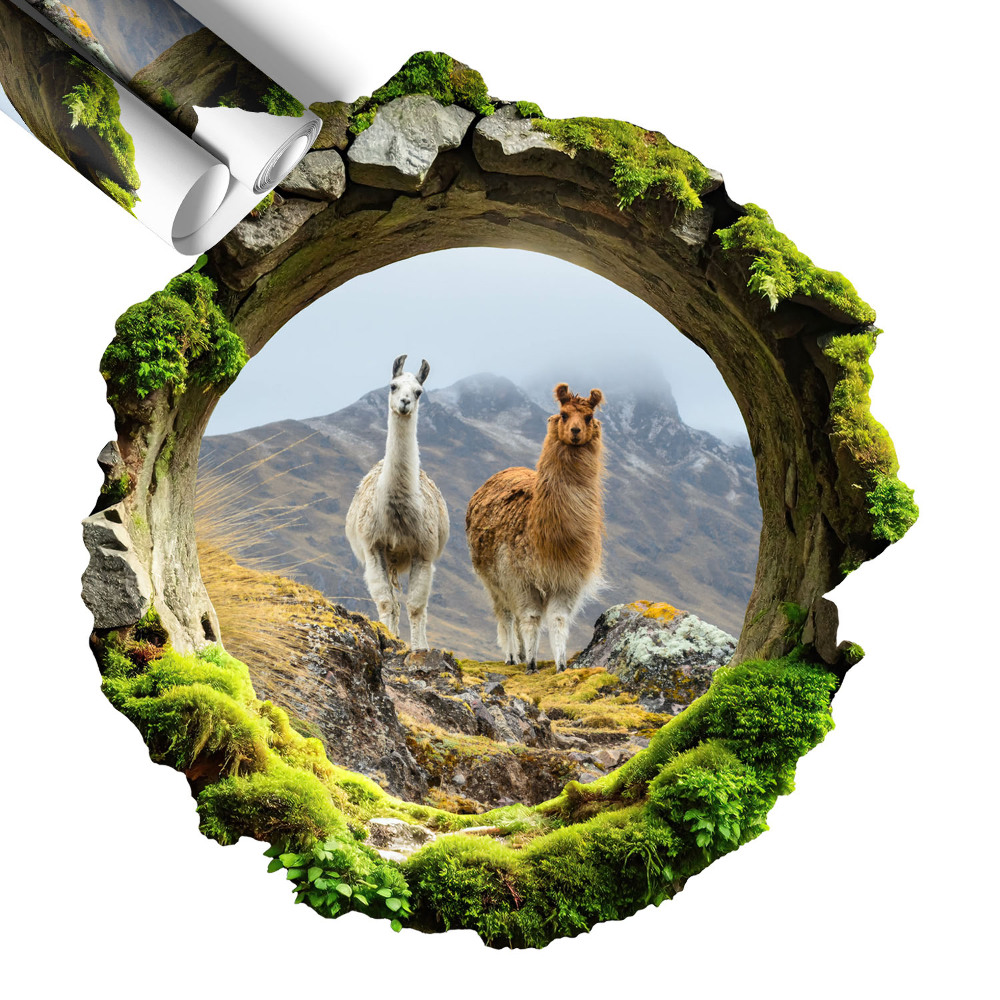 Naklejka 3D dziura 74x80 Górska oaza