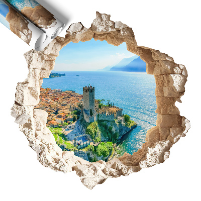 Naklejka 3D dziura 80x79 Zamek klifowy