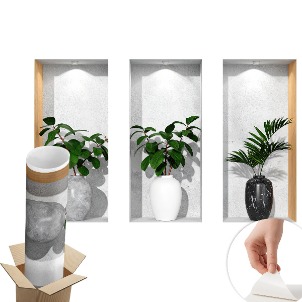 Naklejka 3D na ścianę 80x50 Roślinne wnęki