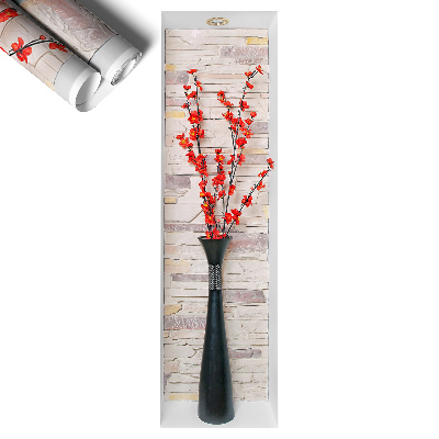 Naklejka 3D na ścianę 23x80 Kwiaty kamienie