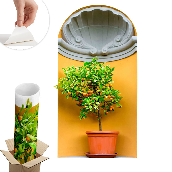 Naklejka 3D na ścianę 44x80 Pomarańczowe drzewko