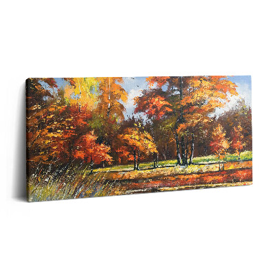 Obraz na płótnie 100x50 Malowana jesień i rzeka