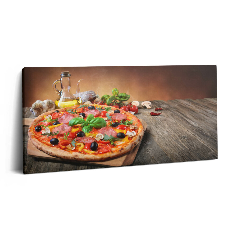 Fotoobraz canvas 100x50 Włoska pizza z oliwą z oliwek