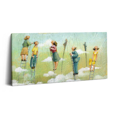 Fotoobraz canvas 100x50 Ludzie na drabinie