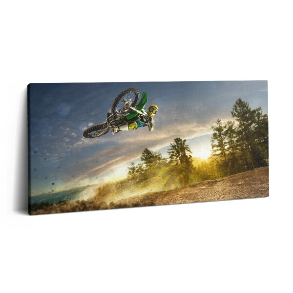 Fotoobraz canvas 100x50 Motocross i las