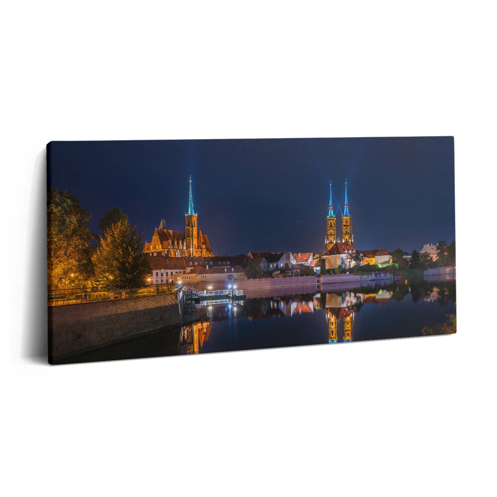 Fotoobraz canvas 100x50 Katedra Wrocławska nocą