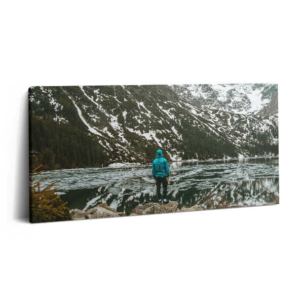 Foto obraz canvas 100x50 Jezioro Morskie Oko zimą