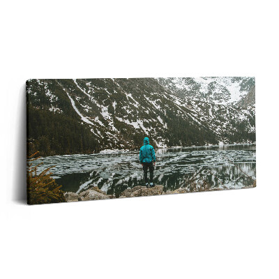 Foto obraz canvas 100x50 Jezioro Morskie Oko zimą