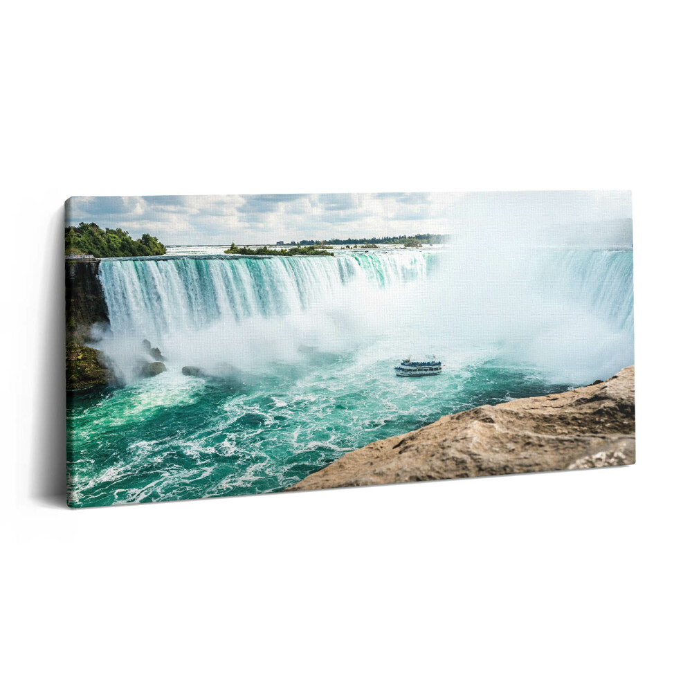 Foto obraz canvas 100x50 Łódź i wodospad Niagara