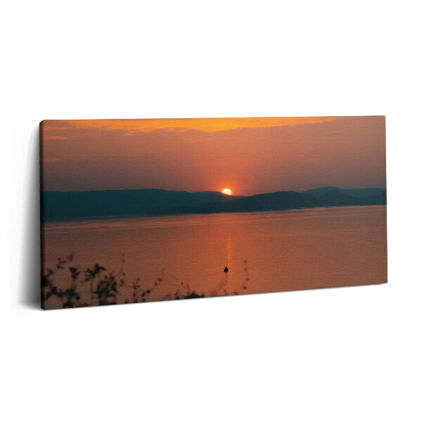 Foto obraz canvas 100x50 Jezioro Balaton i zachód słońca