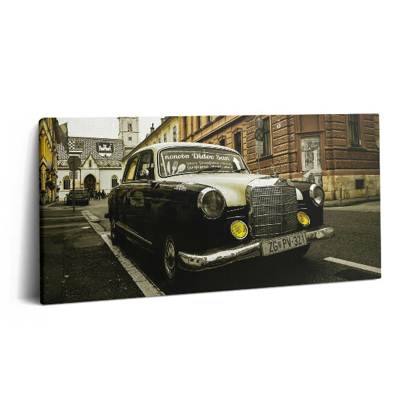 Foto obraz canvas 100x50 Stary mercedes z Zagrzebia