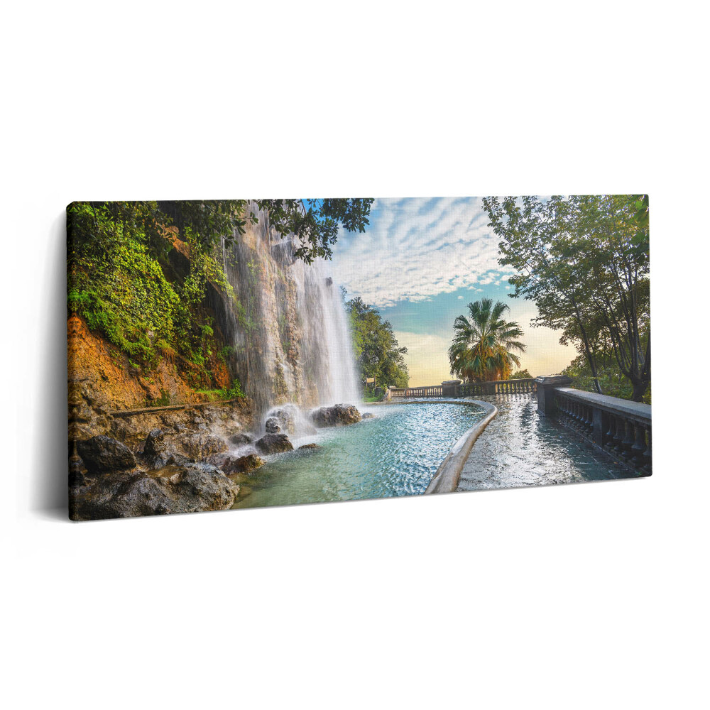 Fotoobraz canvas 100x50 Wodospad w Parc de la Colline du Chateau