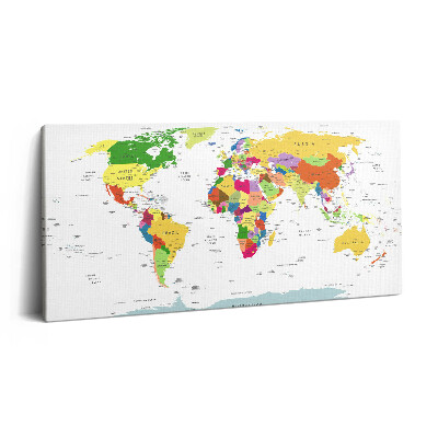 Obraz na płótnie 100x50 Kolorowa mapa świata