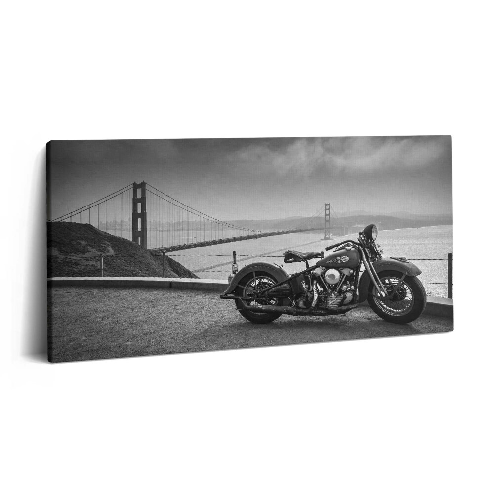 Obraz na płótnie 100x50 Motocykl i most Golden Gate