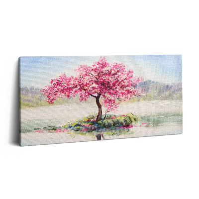 Obraz na płótnie 120x60 Mozaika przedstawiająca kwitnące drzewo kochanków