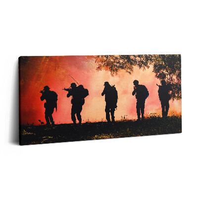 Fotoobraz canvas 120x60 Żołnierze na polu bitwy