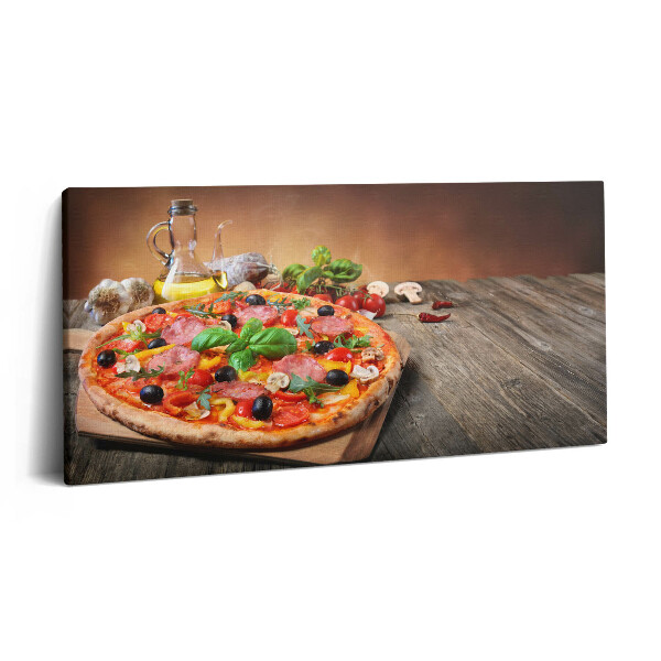 Fotoobraz canvas 120x60 Włoska pizza z oliwą z oliwek