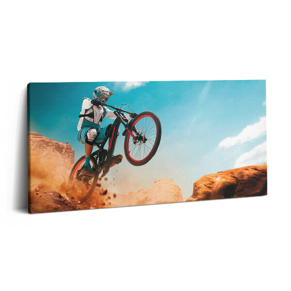 Fotoobraz canvas 120x60 Jazda motocyklem po pustyni