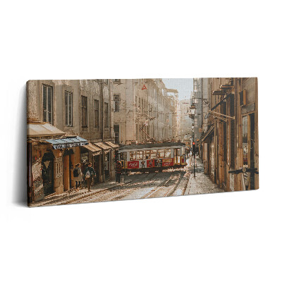 Nowoczesny obraz na płótnie 120x60 Widok na Lizbonę i tramwaj