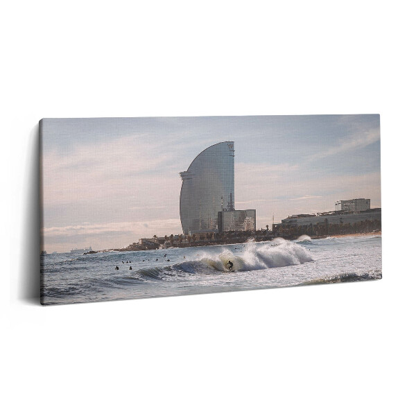 Foto obraz canvas 120x60 Surfer z Barcelony