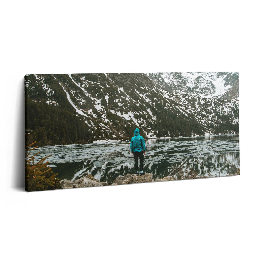 Foto obraz canvas 120x60 Jezioro Morskie Oko zimą