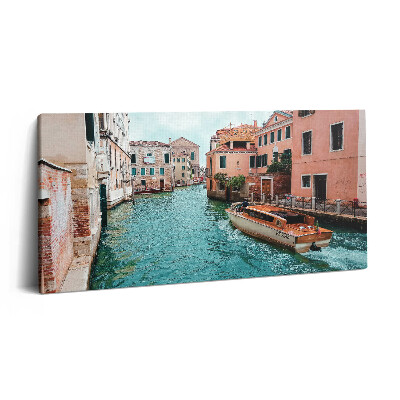 Obraz na płótnie 120x60 Łódź motorowa na rzece