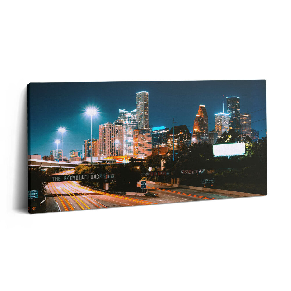 Foto obraz canvas 120x60 Miasto Houston nocą