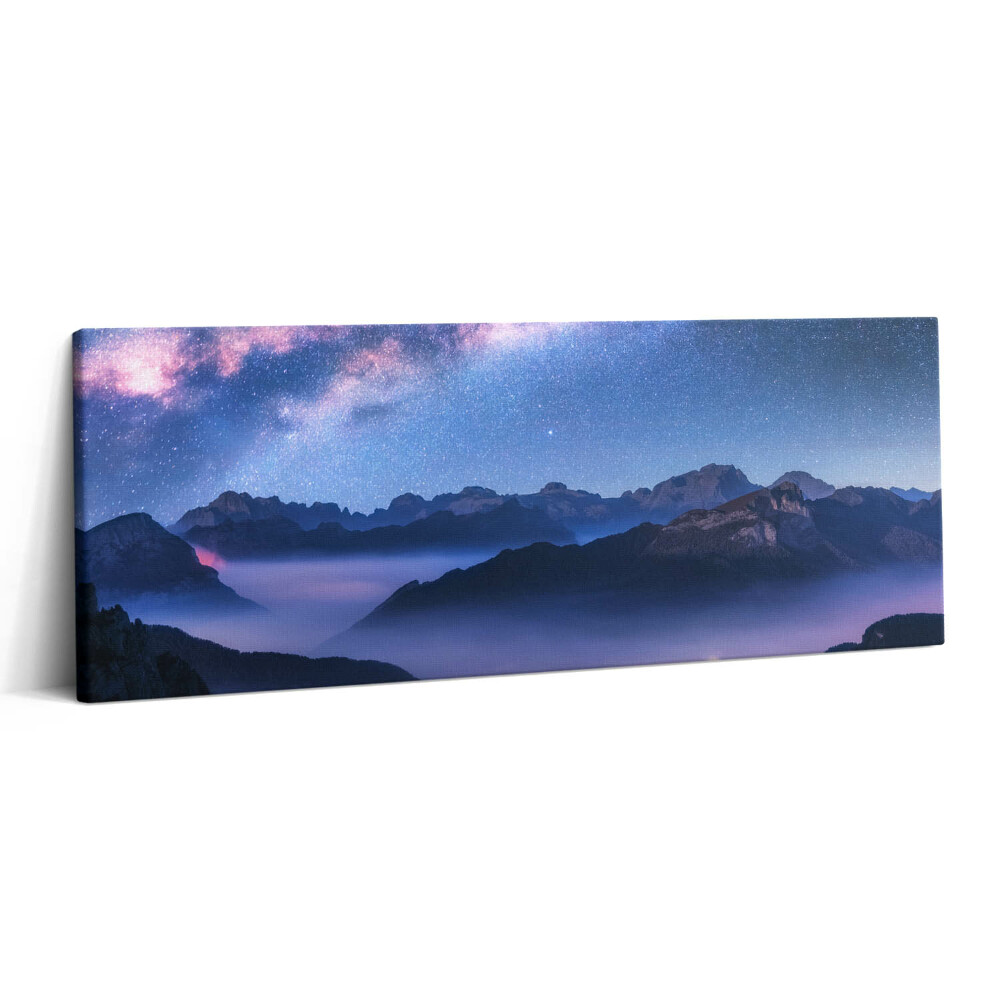 Fotoobraz canvas 125x50 Gwiaździste niebo nad górami