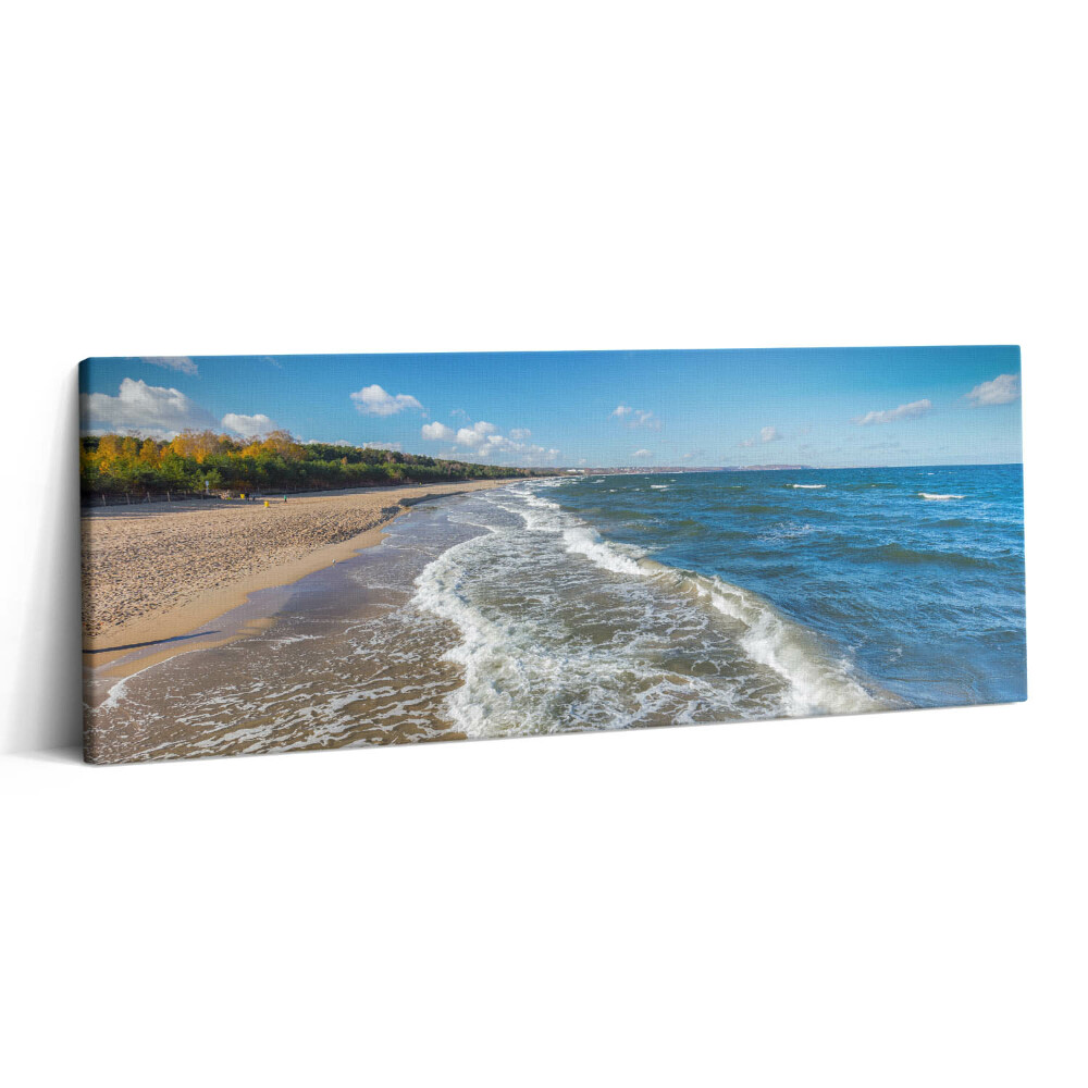 Obraz canvas 125x50 Brzeg plaży i fale morskie