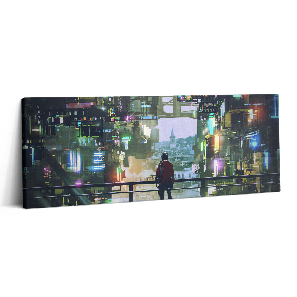 Obraz canvas 125x50 Miasto cyberpunku