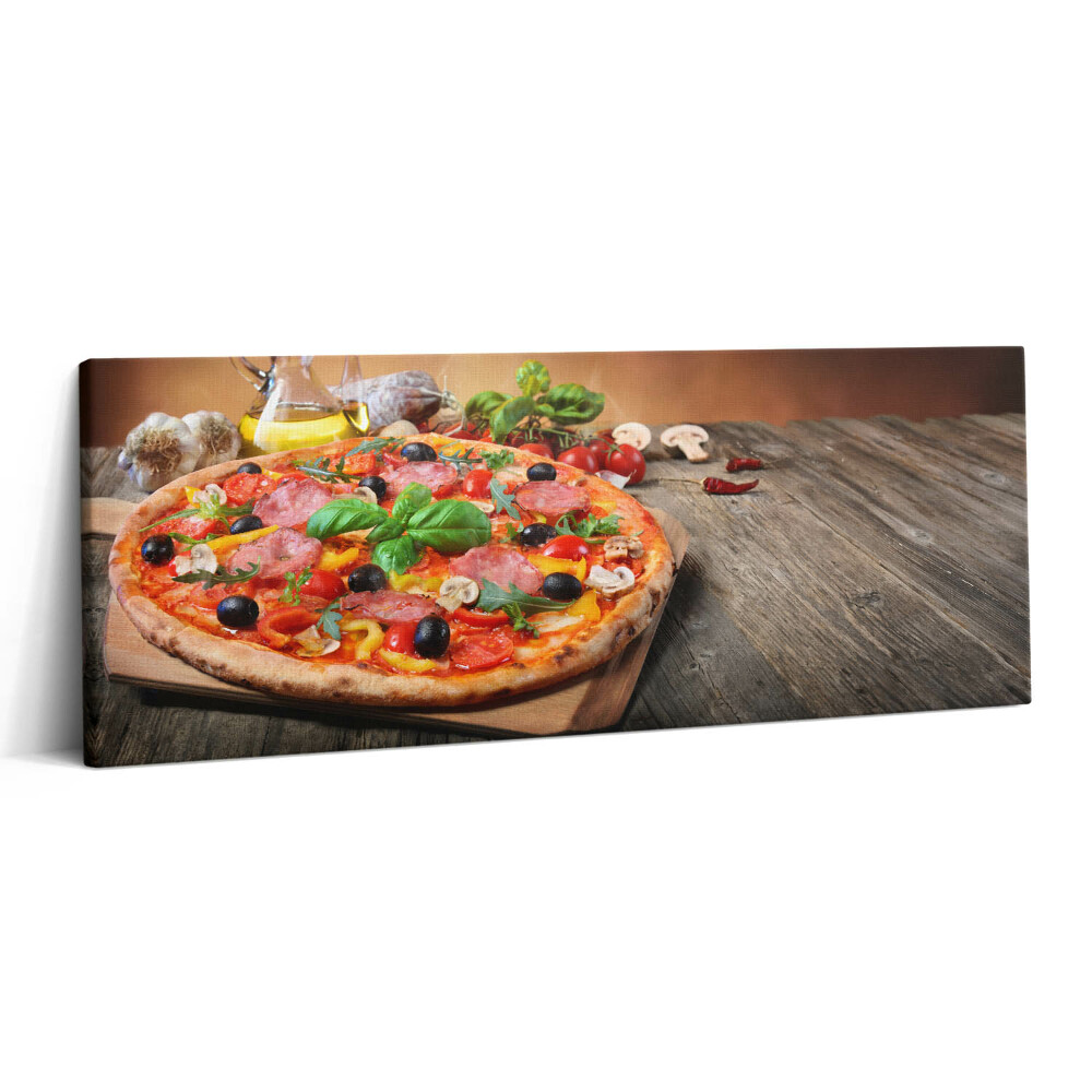 Obraz canvas 125x50 Włoska pizza z oliwą z oliwek