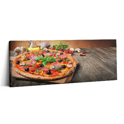 Obraz canvas 125x50 Włoska pizza z oliwą z oliwek