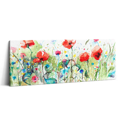 Obraz canvas 125x50 Maki na łące