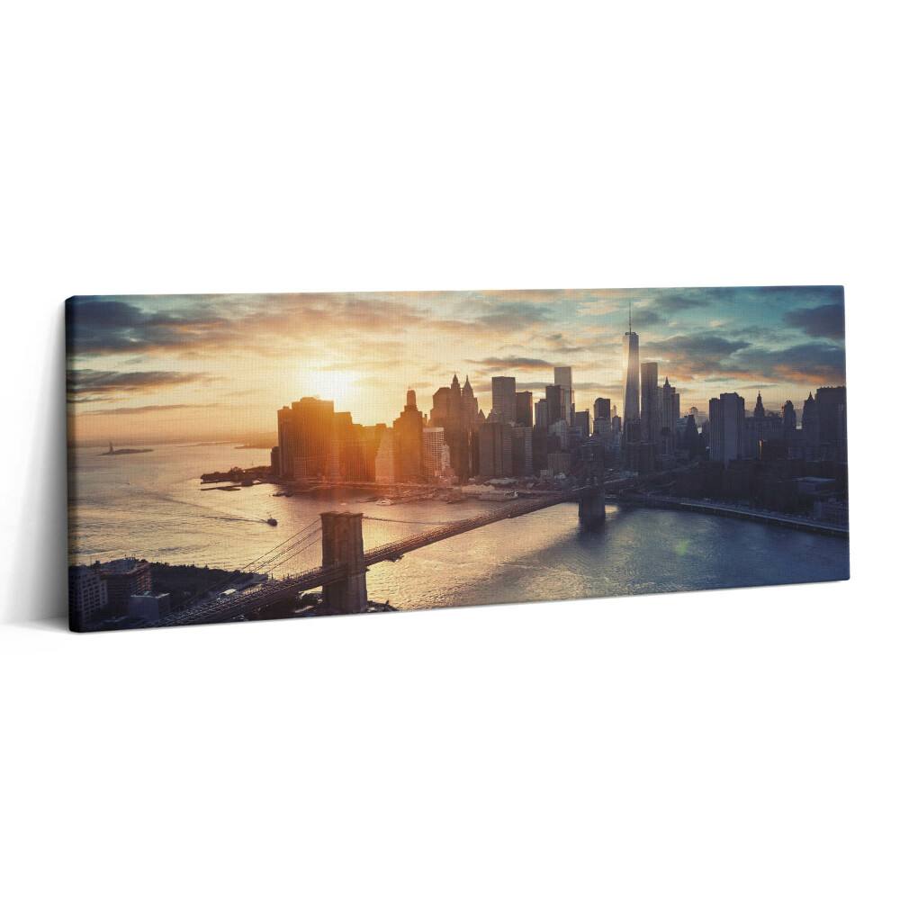 Obraz canvas 125x50 Nowy Jork Manhattan i zachód słońca