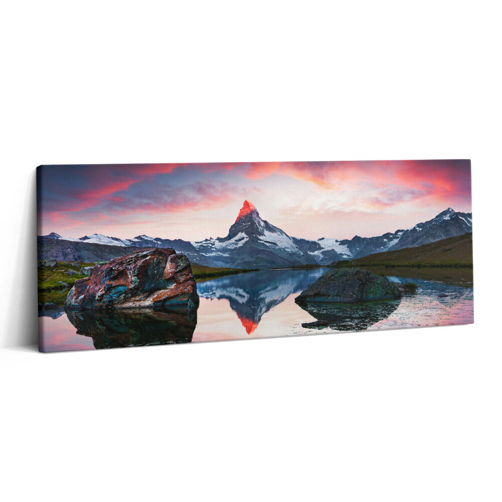 Fotoobraz canvas 125x50 Jezioro Stellisee Matterhorn