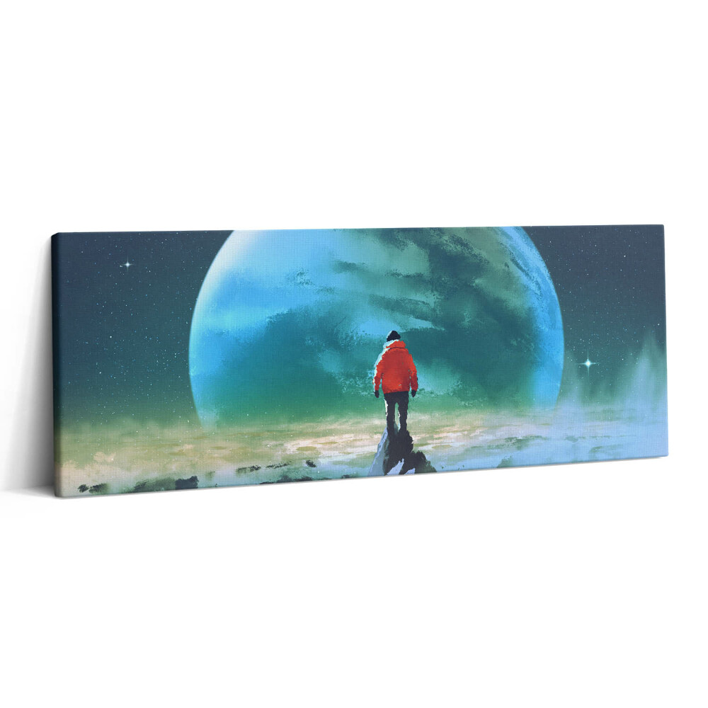 Fotoobraz canvas 125x50 Człowiek na księżycu