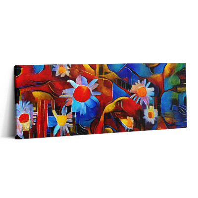 Fotoobraz canvas 125x50 Sztuka kubizmu - kolorowe kwiaty