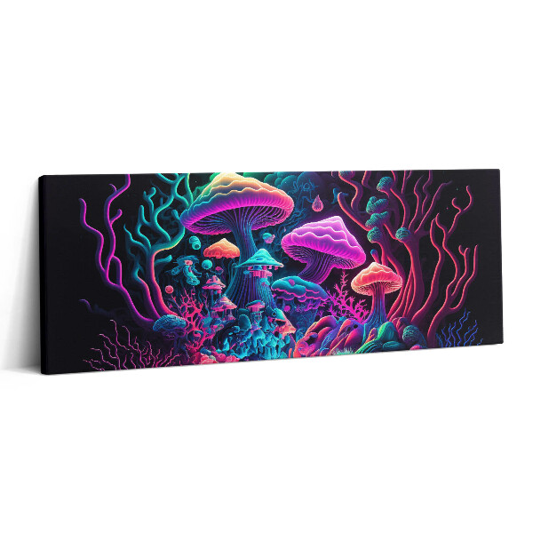 Fotoobraz canvas 125x50 Neonowe grzyby