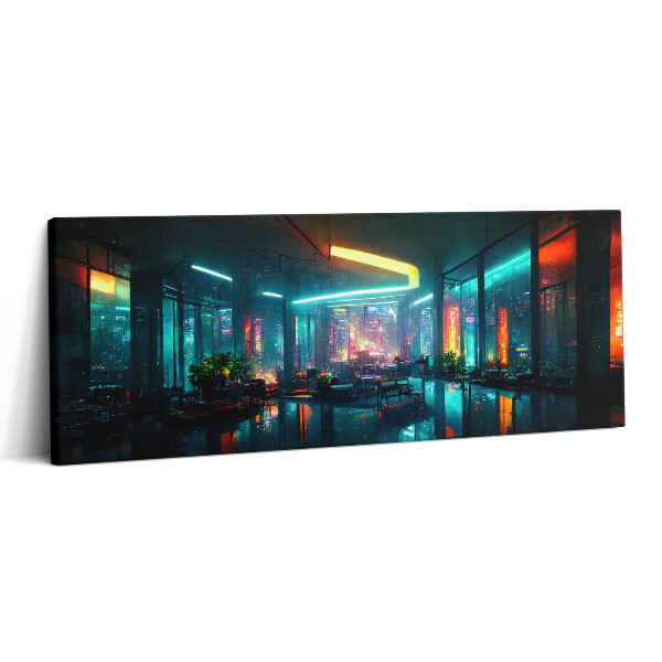 Fotoobraz canvas 125x50 Miasto w stylu cyberpunkowym